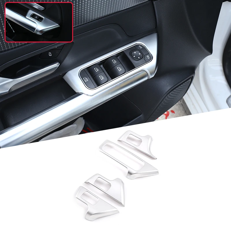 

4 Pcs ABS Chrome For Mercedes Benz B GLB Class W247 X247 2019-2020 Car Window Lift Button Frame Trim Car Accessories