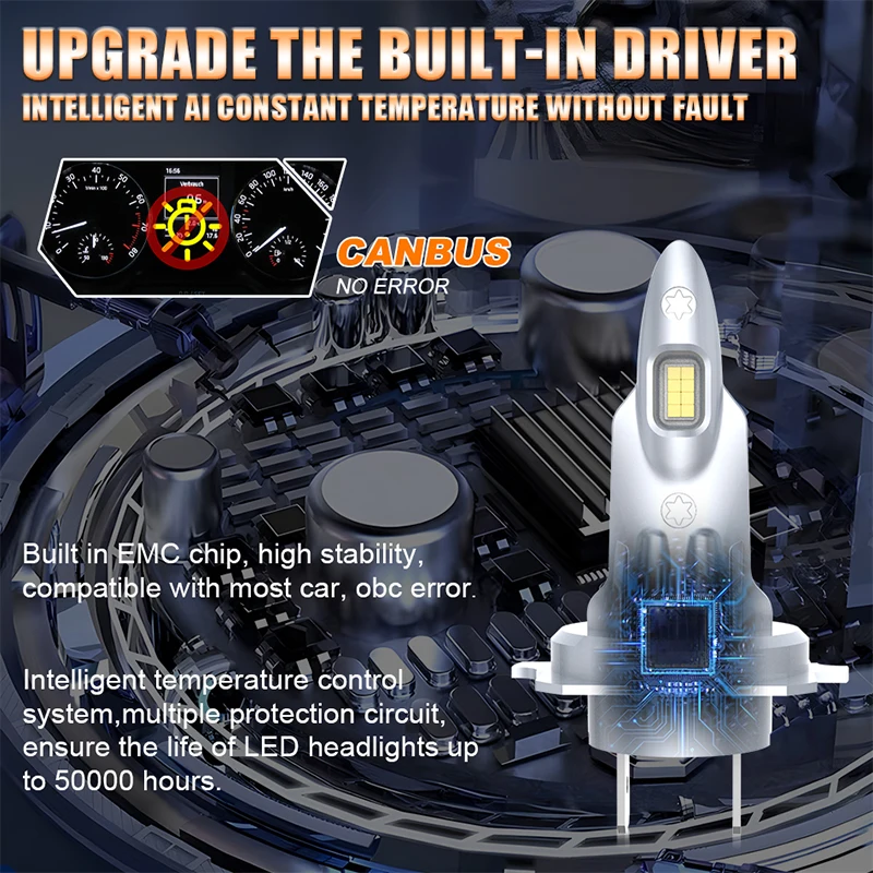 Dualvision H7 Csp Chip Автомобильная Лампа Для Фар Высокая Яркость Универсальная 12 В С