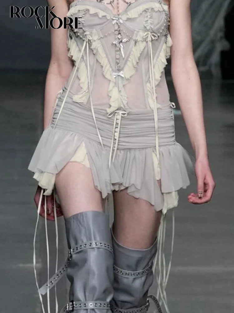 Мини-юбка женская сетчатая с заниженной талией y2k