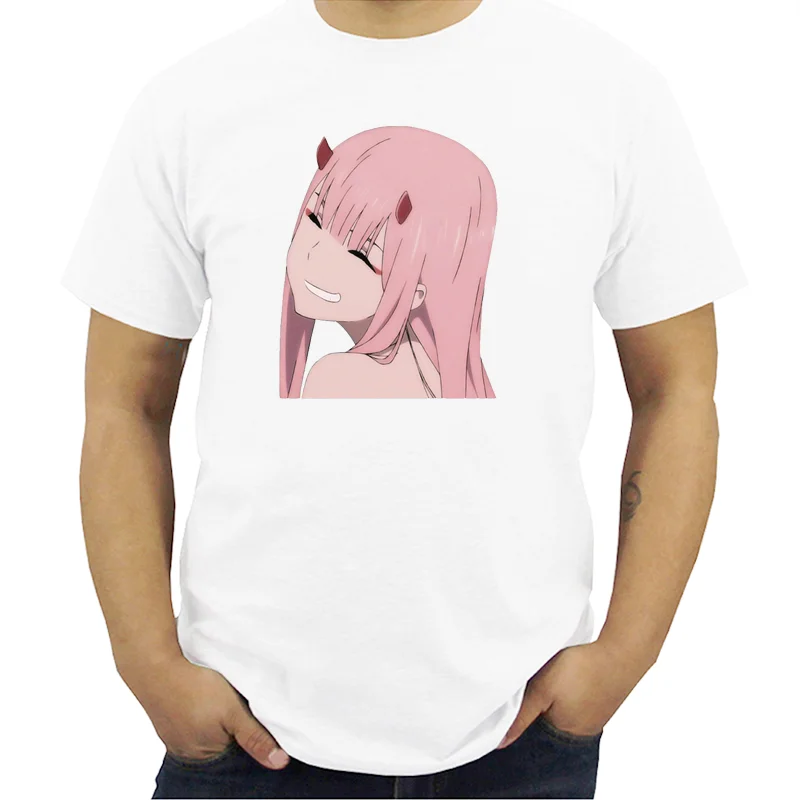 

Darling In The Franxx 2 Men's T-Shirt Clothing Tops Tees Printed Men T Shirt Summer Short Sleeve Shirts Harajuku Streetwear