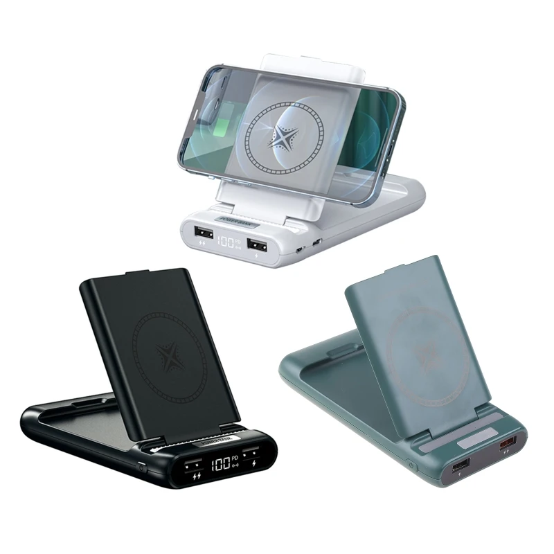 

L43D Беспроводной выход 22,5 Вт Портативное зарядное устройство Внешний аккумулятор USB PowerBank Блок питания с магнитной