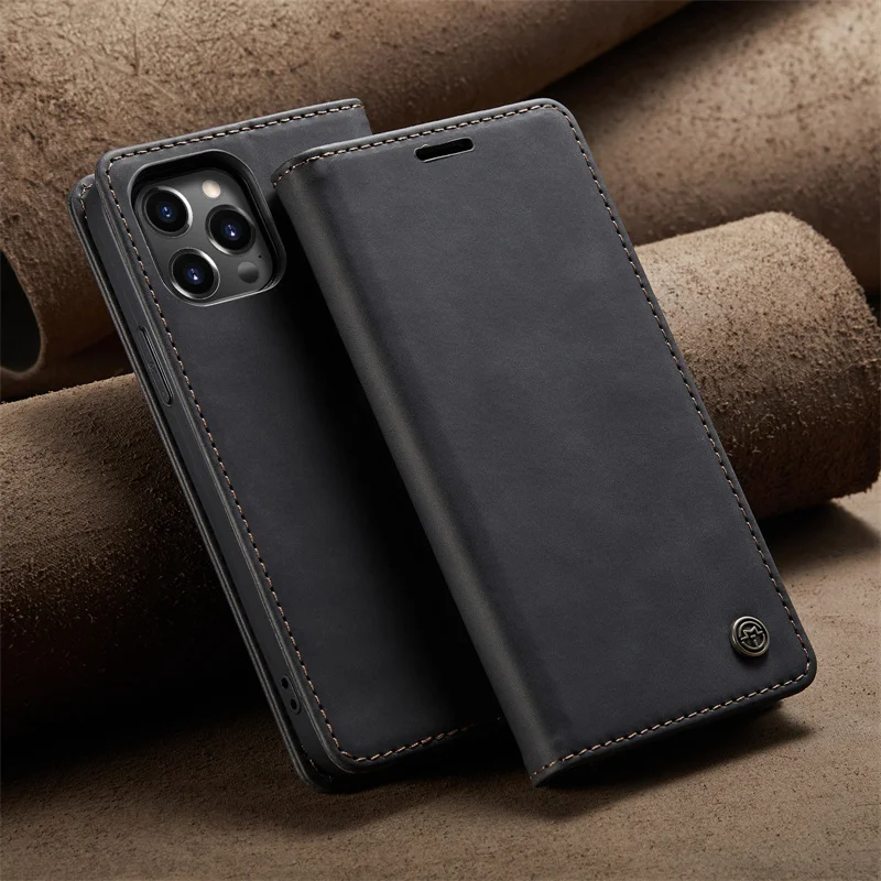 Flip Leather Case For Iphone 14 Por Max For Apple 13 Promax 12 Mini 6 7 8 Plus Xr Bracket Business Leather Cover