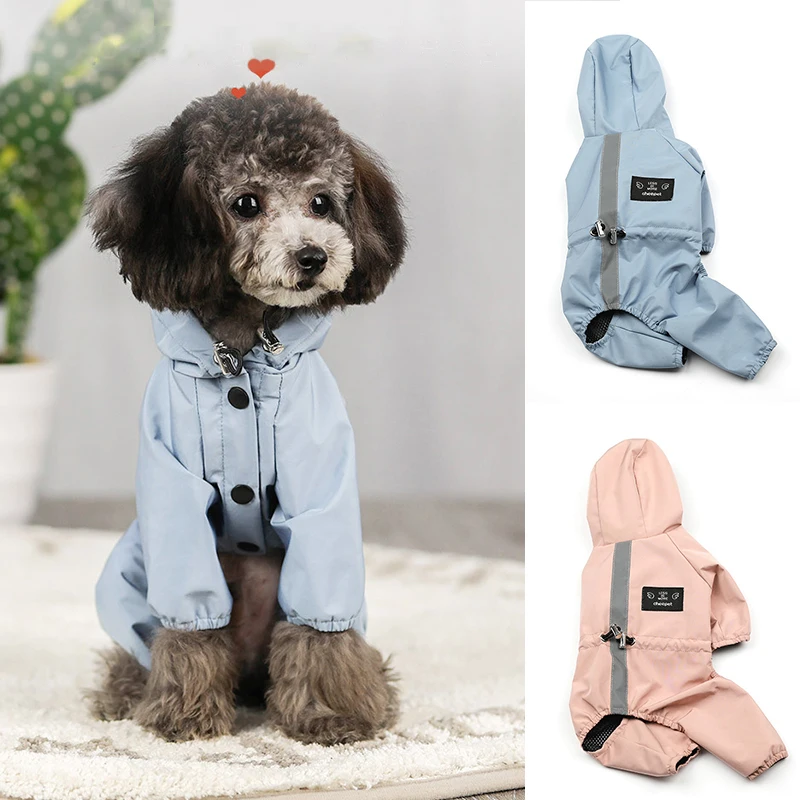 

1pcs Pet Clothing Dog Raincoat Jacket Dog Hoodies Pet Jumpsuit Raincoat Soft Breathable Reflective Waterproof Rainproof Costume