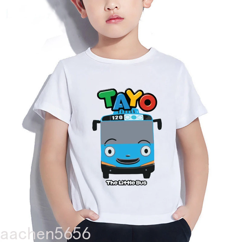 Popular Boys T-shirt Cute Tayo And Little Friends Cartoon Printed Children's Birthday Clothes Fashion,Drop Ship