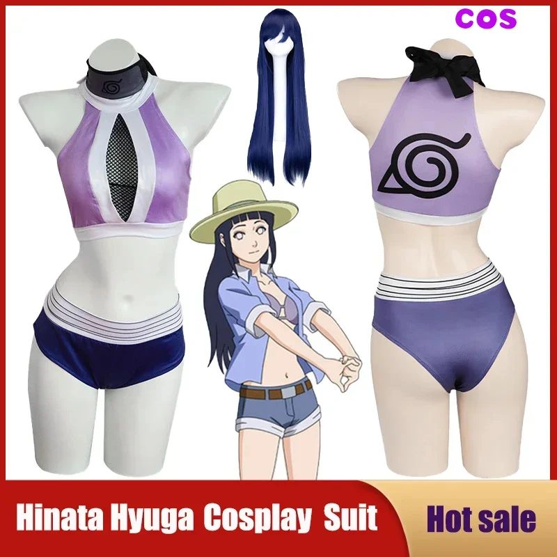 Z Хьюга Хината Шиппуден аниме игра косплей костюм сексуальный купальник парик