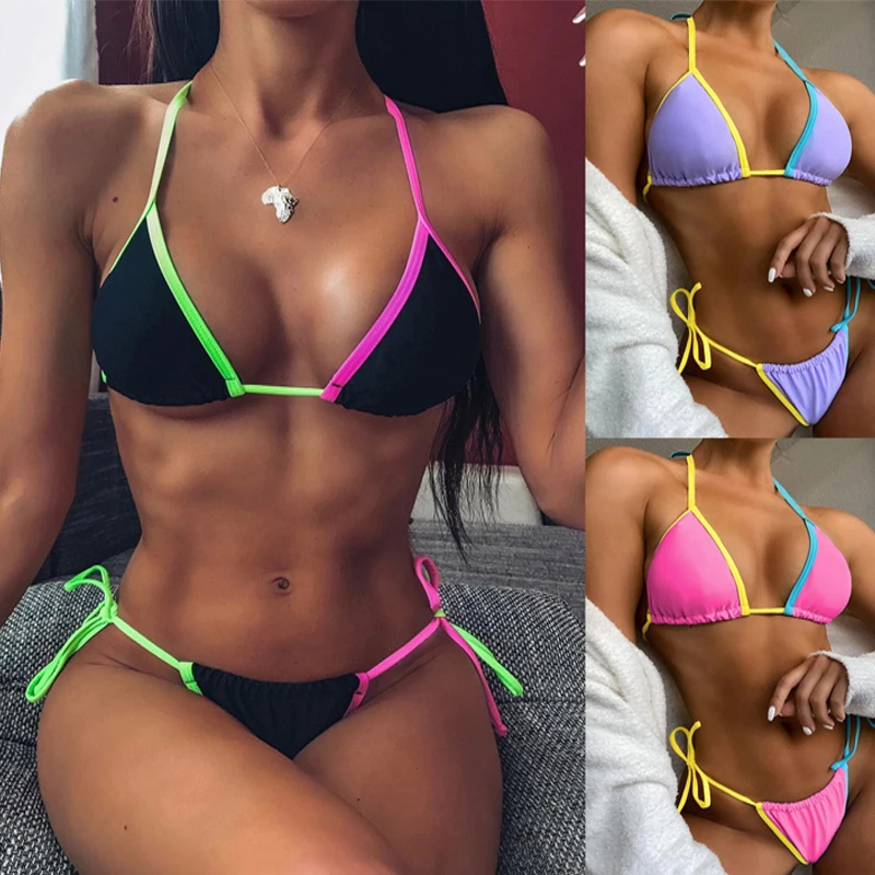 

Сексуальные стринги бикини треугольный купальник женский купальник женское бикини бразильский комплект бикини с низкой талией пляжная од...