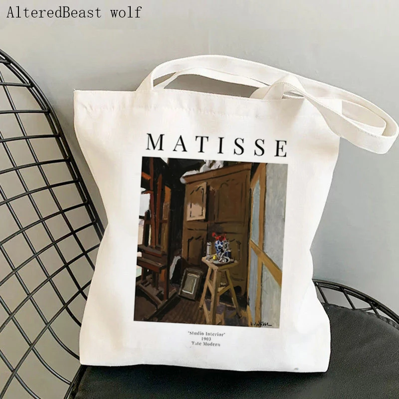 

Women Shopper bag Henri Matisse Studio Interior Bag Harajuku Shopping Canvas Shopper Bag girl handbag Tote Shoulder Lady Bag