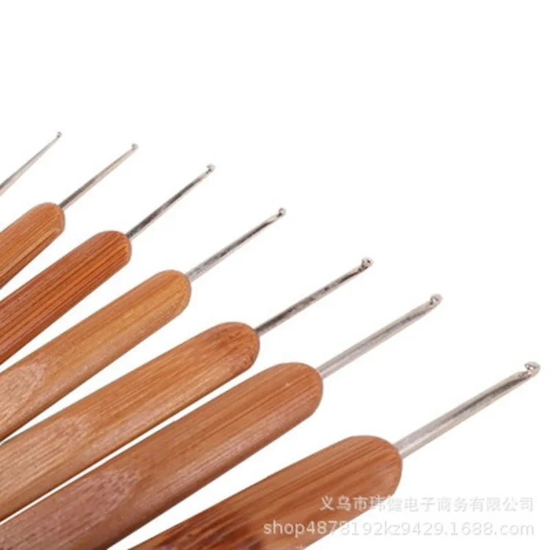

10 шт./набор, крючки для вязания, с бамбуковой ручкой