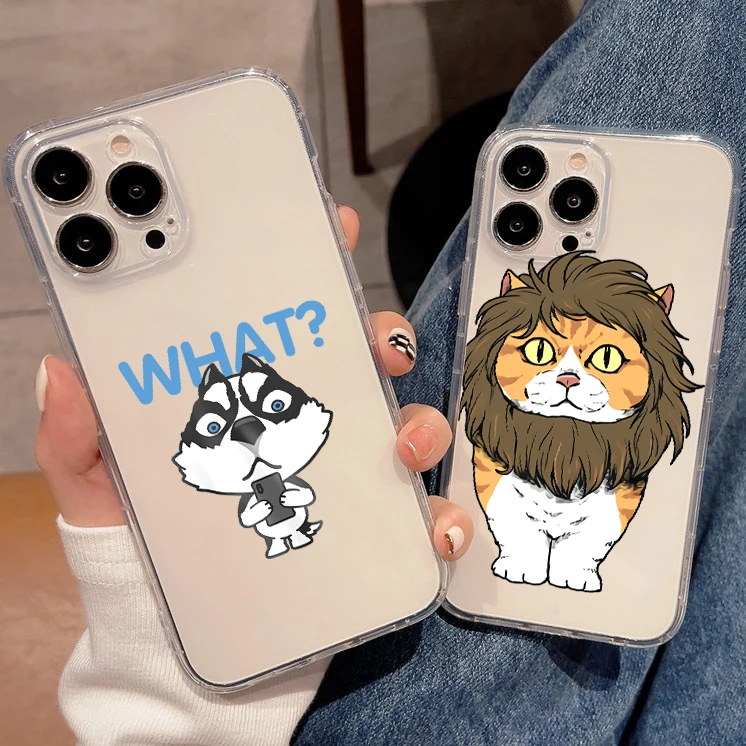 

Funny Cute Dog Phone Cases For iPhone 11 12 13 Mini SE 2020 6 6S 7 8 Plus X XS XR Pro Max Clear Cover Shell Soft TPU