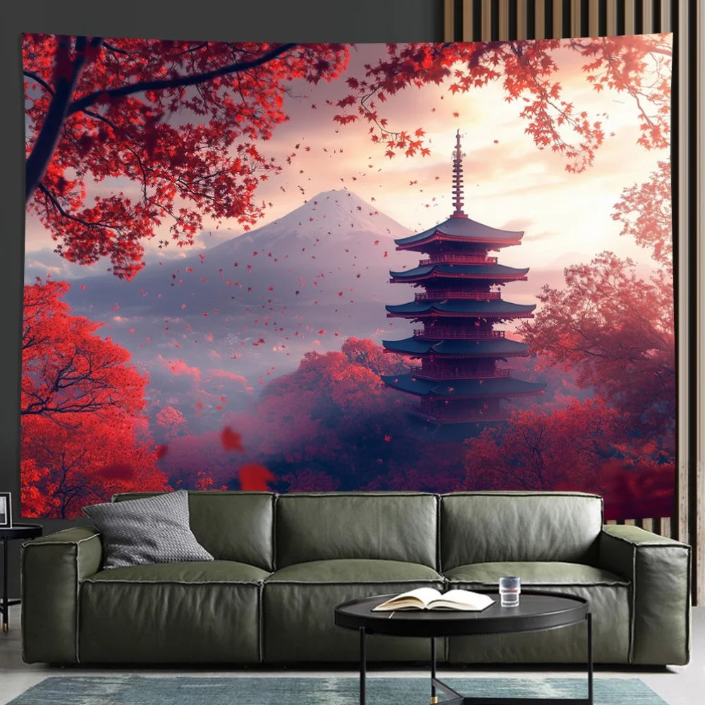 

Гобелен "Традиционная японская архитектура и гора Фудзи" из полиэстера