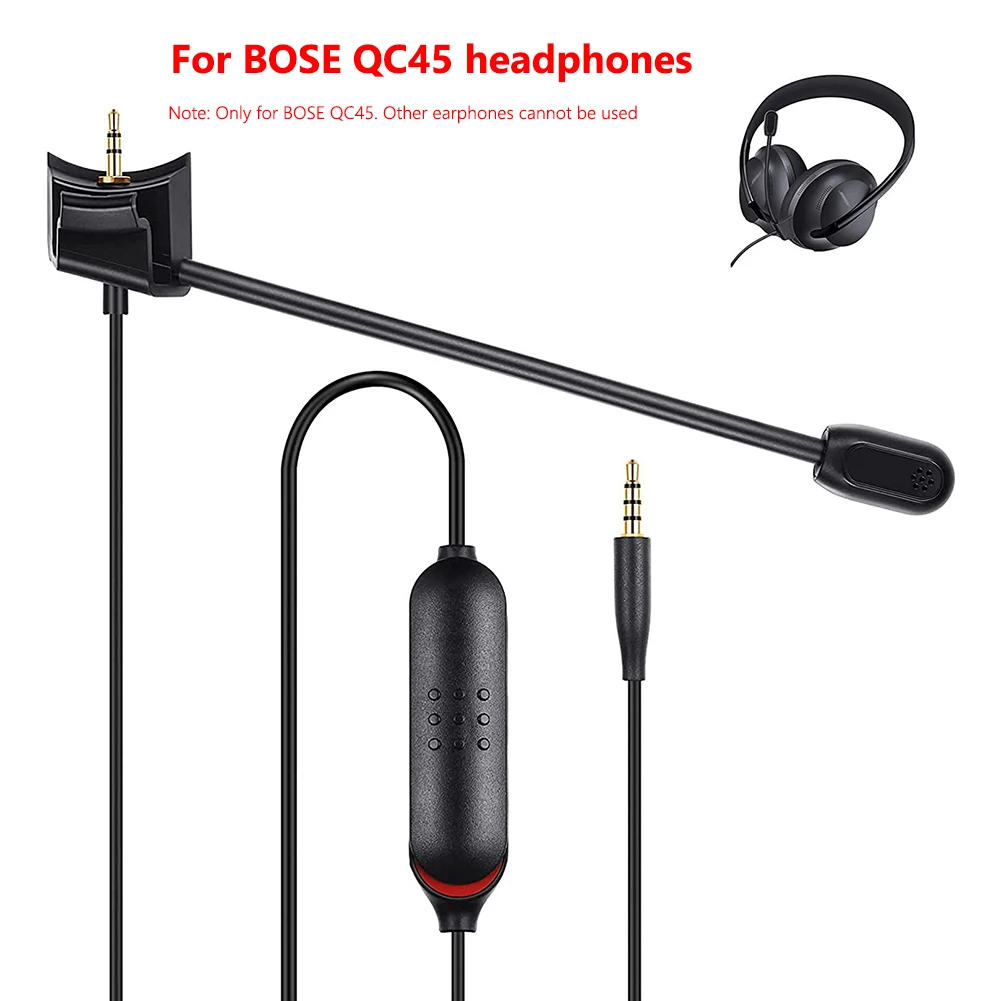

3.5mm Gaming Headset Cable Noise Cancelling Headphone Cable Replacement Parts Earphone Headphone Cable Mute Switch for Bose Qc45