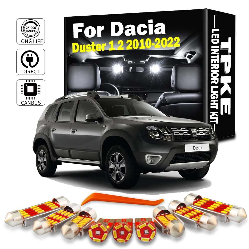 

TPKE Canbus LED Interior Light Kit For Dacia Duster 1 2 2010 2011 2012 2013 2014 2015 2016 2017 2018 2019-2022 Car Led Bulbs