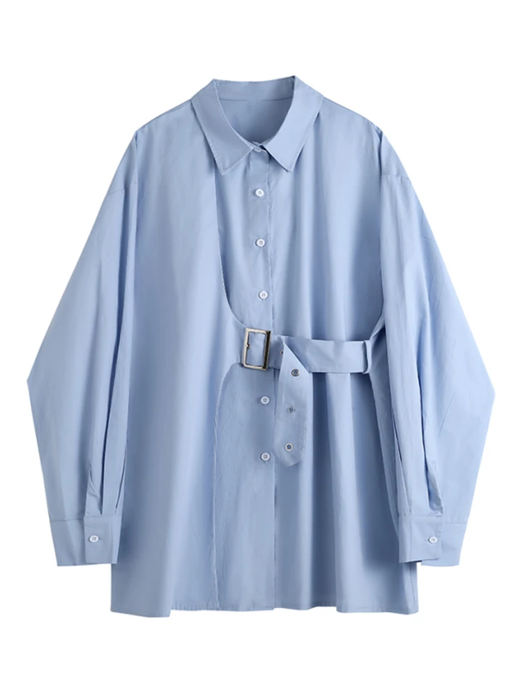 Рубашка женская однобортная оверсайз Готическая блузка черного цвета с длинным