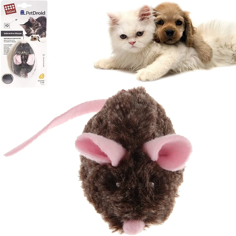 Mouse Electronic Toy Kitten Soothing Plush Sound Sliding Pet Supplies Interactive Cat Automatic Moving Realistic Squeaky