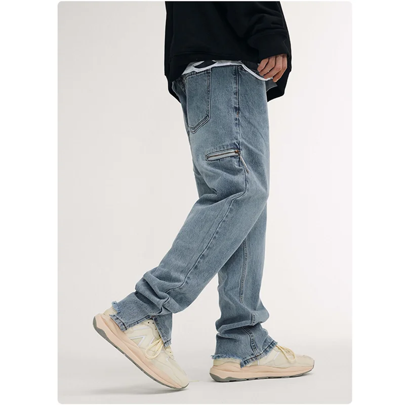 Streetwear Men 2022 Autumn and Winter New Style Baggy Straight Cylinder Jeans Trend Simplicity Casual Vintage Trousers Female