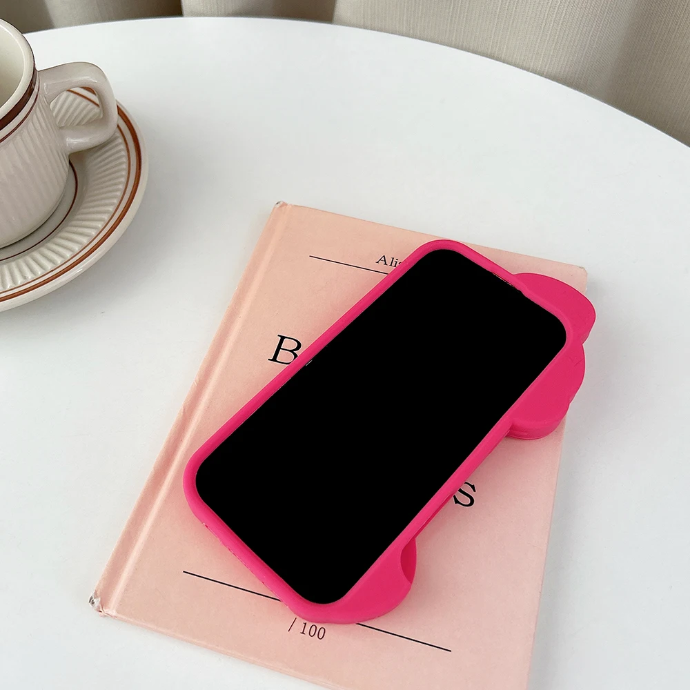 Мягкий силиконовый чехол для телефона с большим лицом Hello Kitty Candy Bowknot iPhone 16 Pro Max 15 14