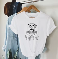 dalmatian mom t shirt dog mama gift fur mom shirt for women 100 cotton o neck casual graphic printed short sleeve tees
