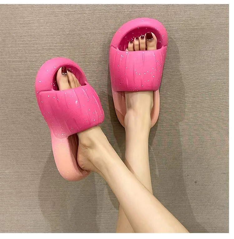 Indoor Bathroom Slippers Women Summer Shoes Thick Sole Soft EVA Ladies Home Street Slides Female Beach Platform Sandals