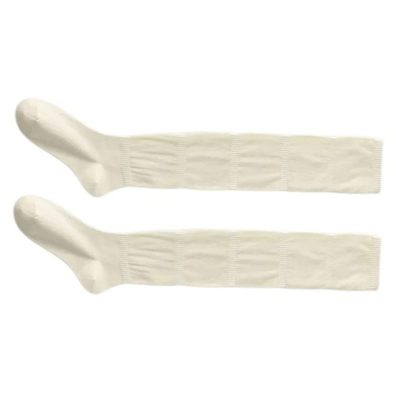 Сплошной цвет выше колена женские плиссированные тонкие полосатые длинные чулки