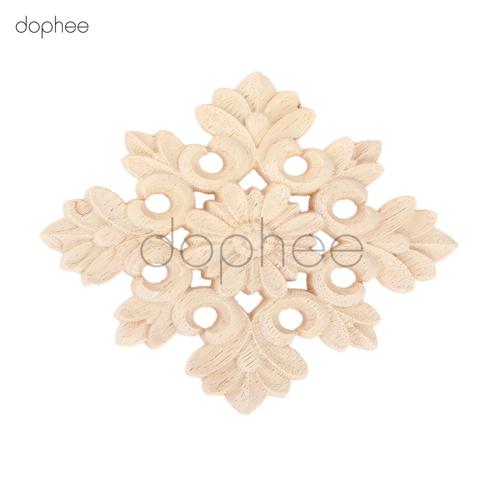 

dophee 1pcs 10/12/15cm Mutli Style Furniture Wood Carved Decal Unpainted Wooden Carving Onlay Applique Frame Home Decoration