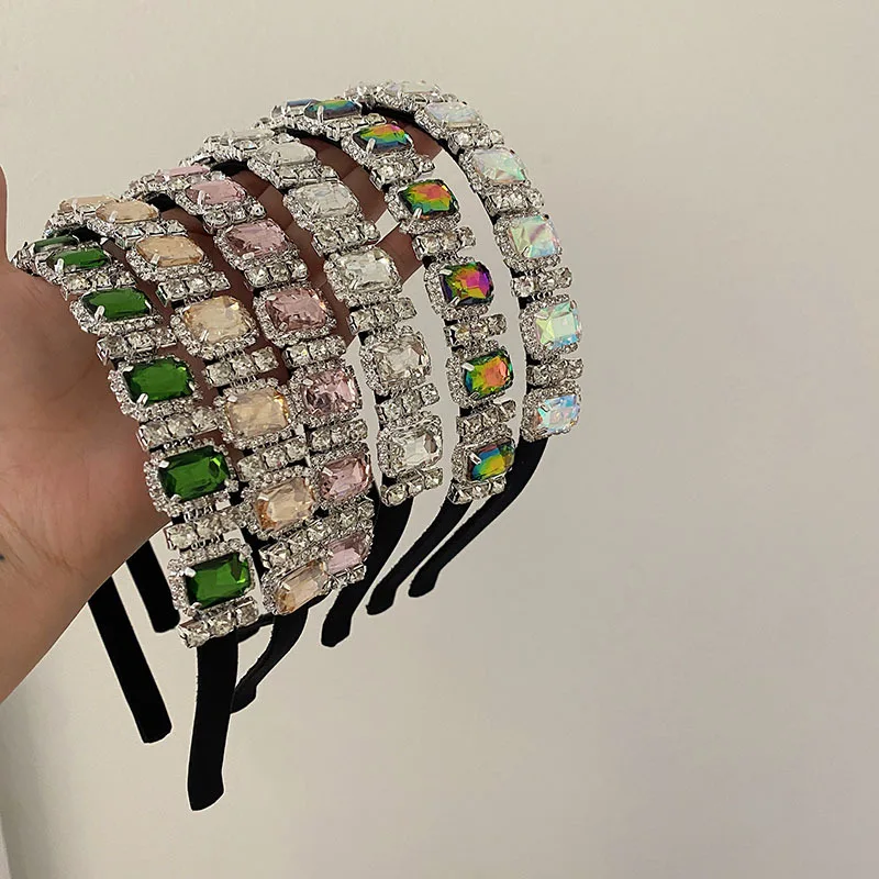 

Женская сетчатая плиссированная повязка для волос с блестящими бриллиантами и украшением, 2023