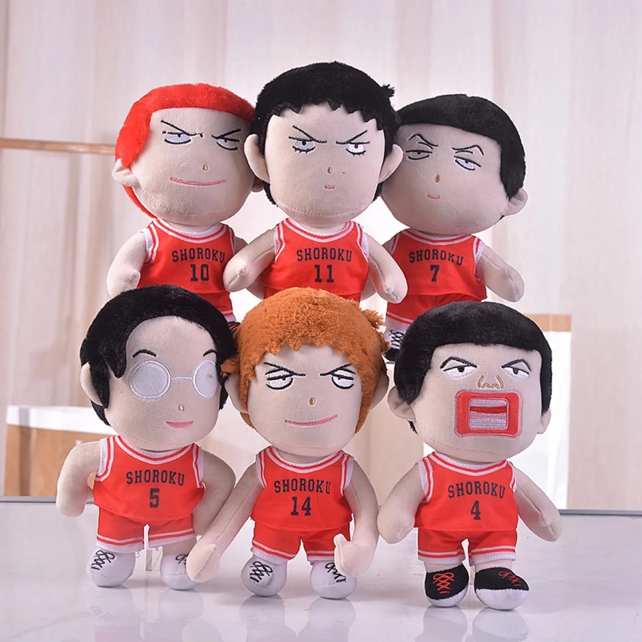 

Anime SLAM DUNK Plush Sakuragi Hanamichi Akagi Takenori Kaede Rukawa Cartoon Soft Stuffed Plushies Collectio Toys for Kids Gift