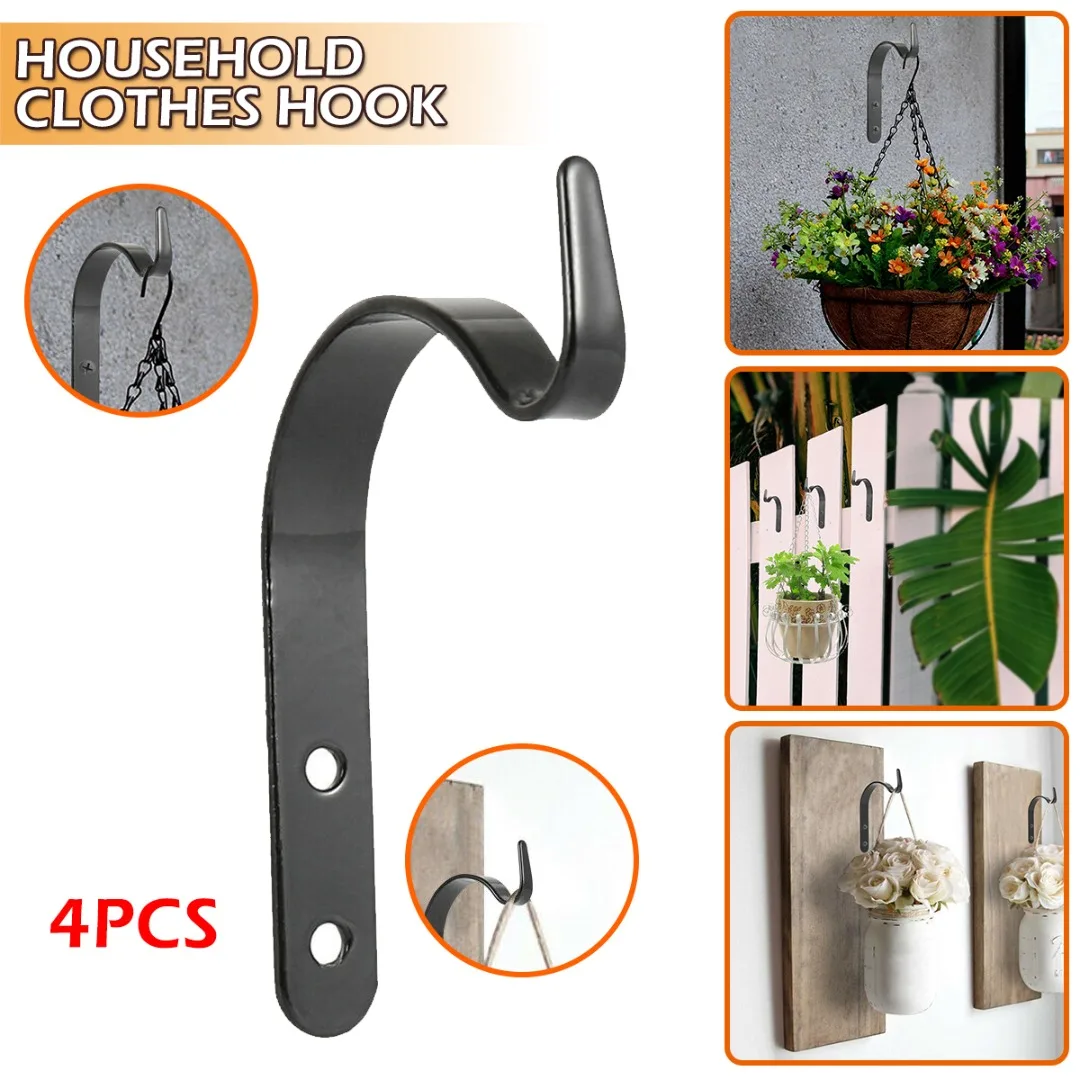 

Подвесные кронштейны для растений, черный железный настенный светильник, крючок, кронштейн для внутреннего и наружного применения, металлические крючки для растений, украшение для плантатора