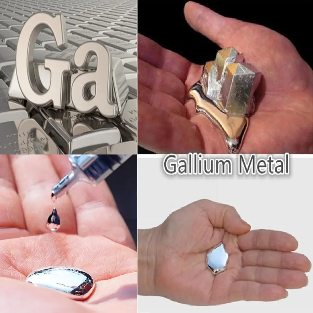 

99.99% Pure Gallium Low Melting Metal Toy Educational Melting Low Toy Props Metal Point Magician Supplies Diy L9u1