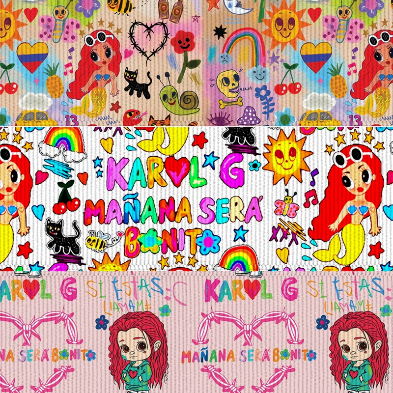 

New movie little mermaid character printed grosgrain ribbon 3 inch R4384