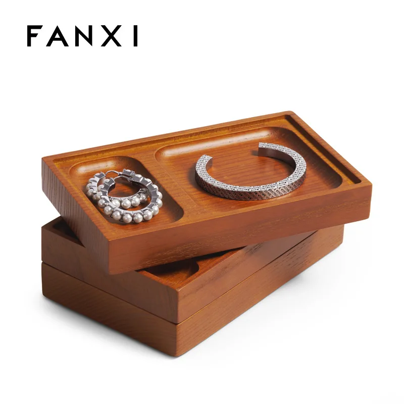 Solid Wood Ring Bracelet Bracelet Stud Earrings Pendant Jewelry Display Display Tray & Storage Tray