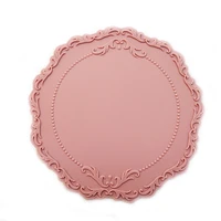 silicone place mat round lace shape pad korean dining silicone insulation pad photo frame decoration wedding coasters