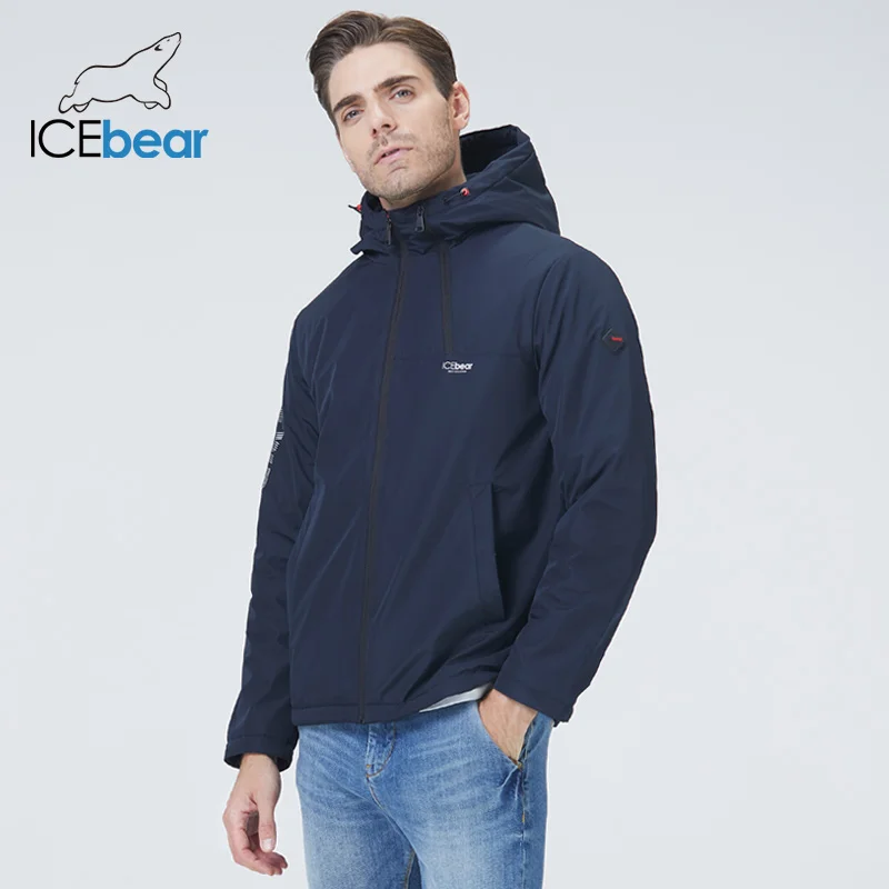 icebear 2021 модные мужские полушубки весенняя стильная куртка с капюшоном качественная мужская брендовая одежда MWC21661D