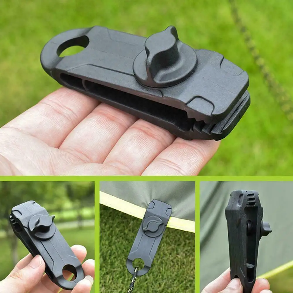 

10pcs Camping Tent Fixing Shark Clips Clamps Windproof Portable Canopy Awning Tarp Cord Buckle Tensioner Tent Rope Barb Clip