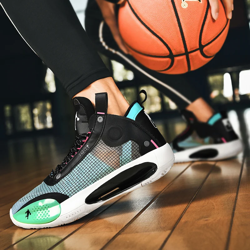 2022 Men's Thick-soled Basketball Shoes New Seasons Wear-resistant Breathable Non-slip Sole High-quality Basketball Sneakers Men