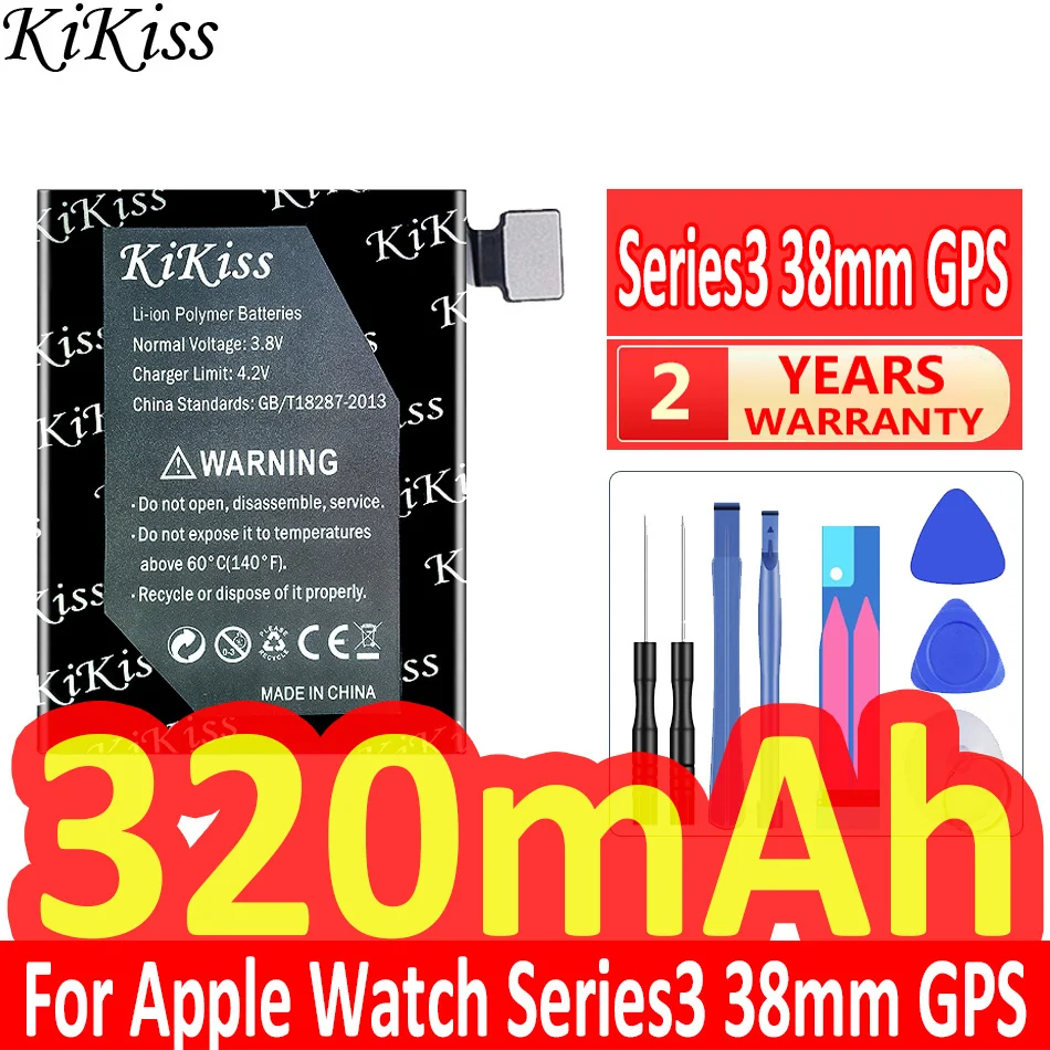 

Аккумулятор KiKiss 320 мАч 3 S 3 38 мм GPS для Apple Watch iWatch Series3 S3 38 мм, батарея GPS + Бесплатные инструменты