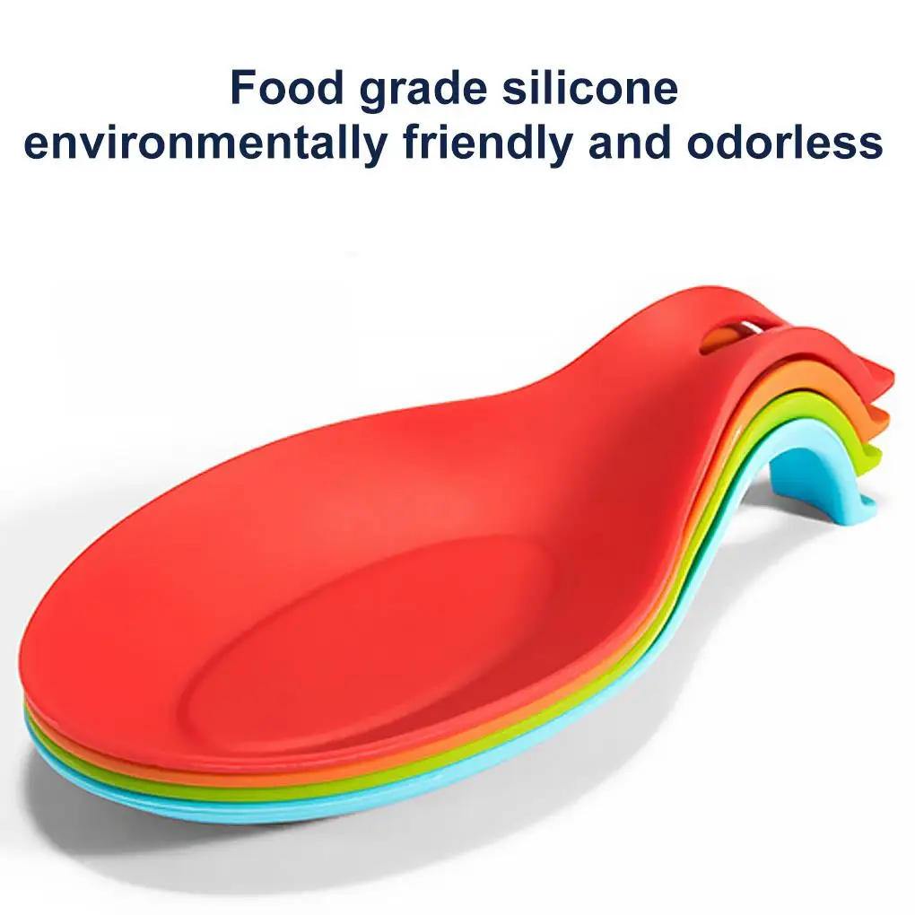 

Silicone Insulation Spoon Rest Heat Resistant Placemat Drink Glass Coaster Tray Spoon Pad Eat Mat Pot Holder Kitchen Accessories