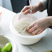 kitchen silicone double drain basket bowl washing storage cleaning colander tool basket strainers bowls drainer vegetable