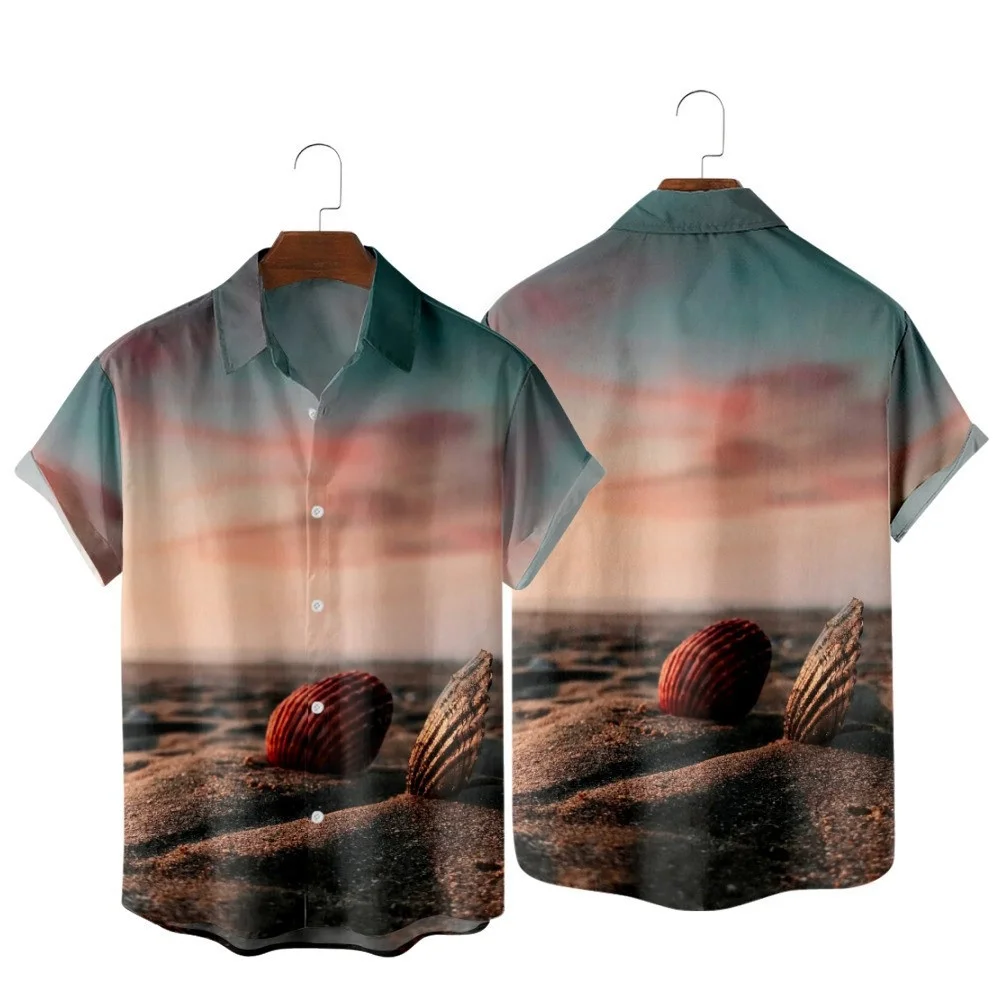 

Гавайская Мужская рубашка, модная повседневная рубашка, 3d принт океана, большие размеры до 5xl