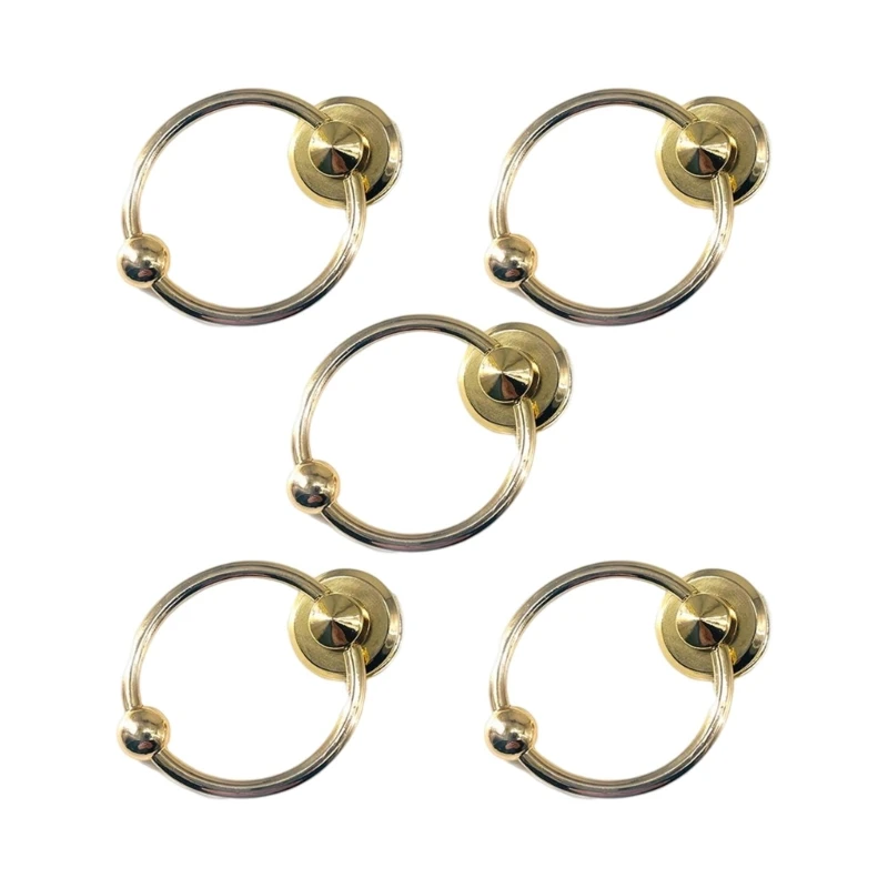 

5 Pieces Metal Round Head Buckles Practical O-Ring Button Stud Bag Accessories for DIY Art Craft Handbag Purse Wallet