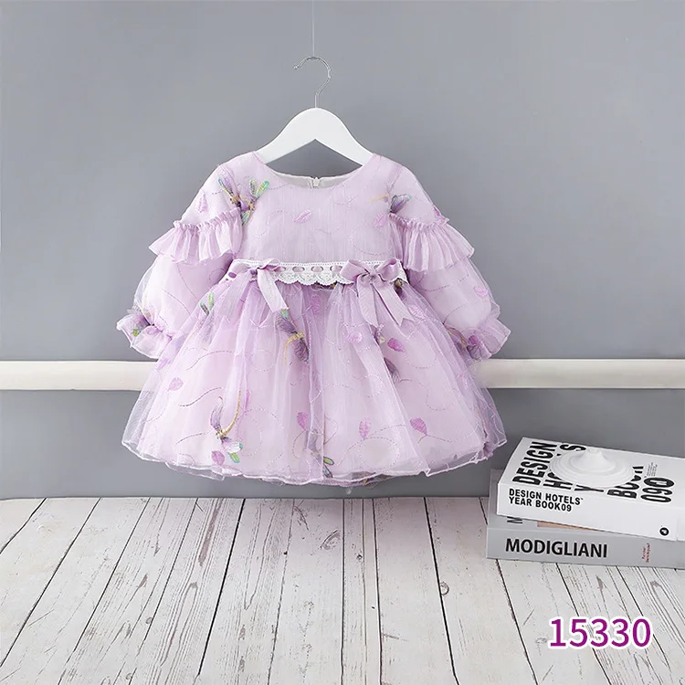 

Girls Princess Dress Spring 2022 New Girl Dress Dream Violet Children Long Sleeve Princess Dress Flower Girl Dresses