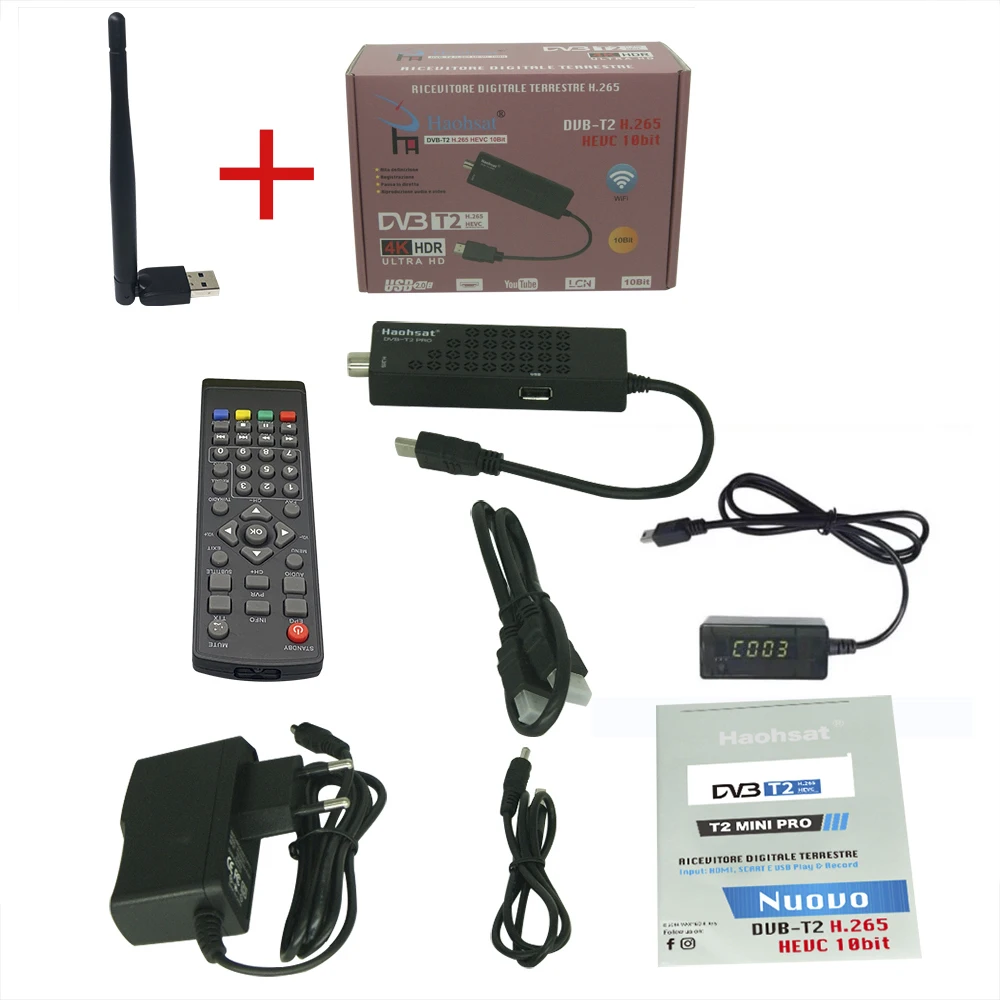 Цифровой ТВ-тюнер DVB T2 PRO ТВ-приставка декодер Dvb T/C/T2 итальянская Съемная Hevc Wi-Fi H265