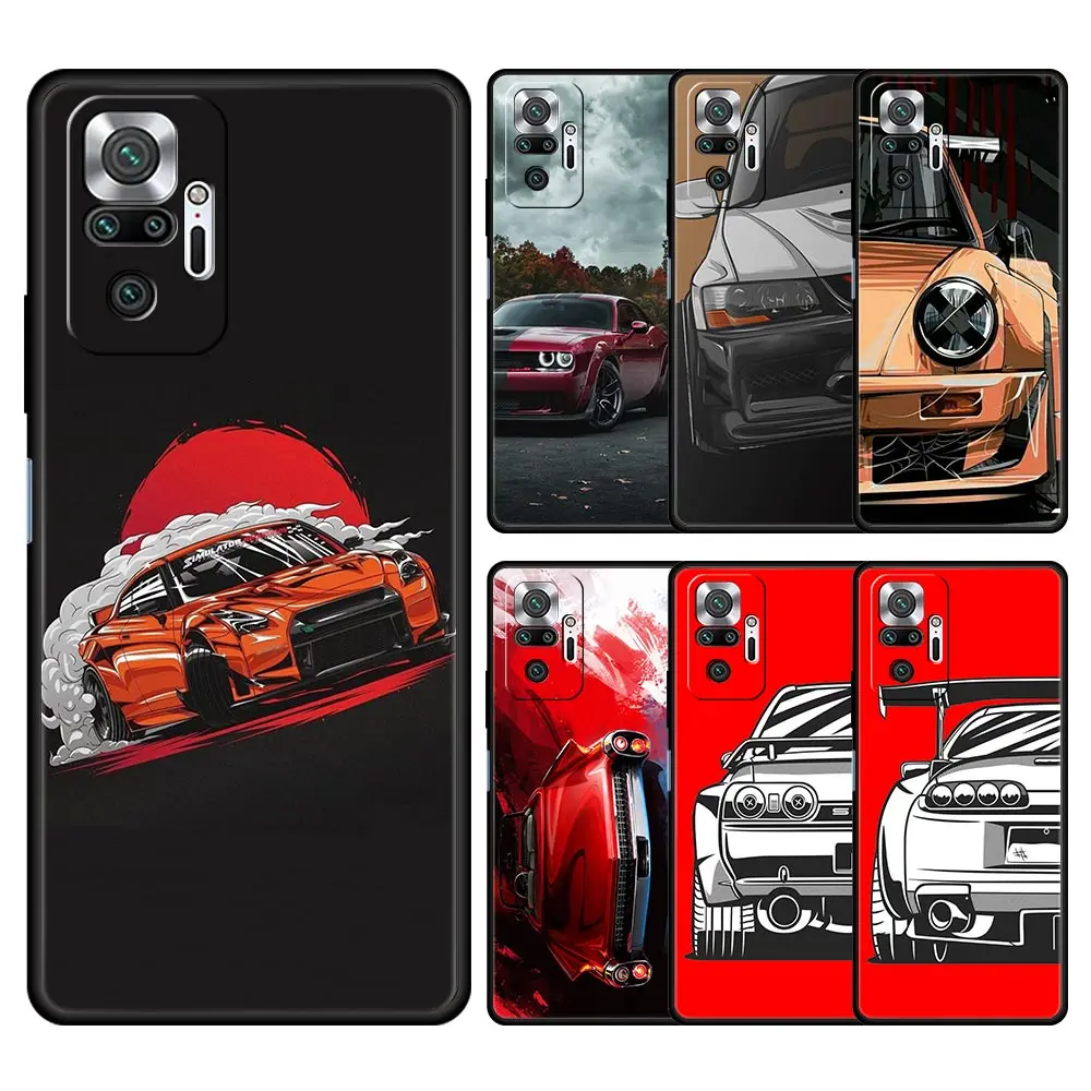 

Cover Case for Xiaomi 11T 12 12Pro 12X Redmi 7 8 9 10 7A 8A 9A 10A 9C 10C K40 K50 Pro Plus Capinha Japan JDM Sports Car Comic