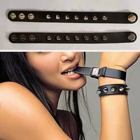 punk rock one row spike rivet pu leather bracelets bangles unique pointed bracelet fashion jewelry cuff wristband