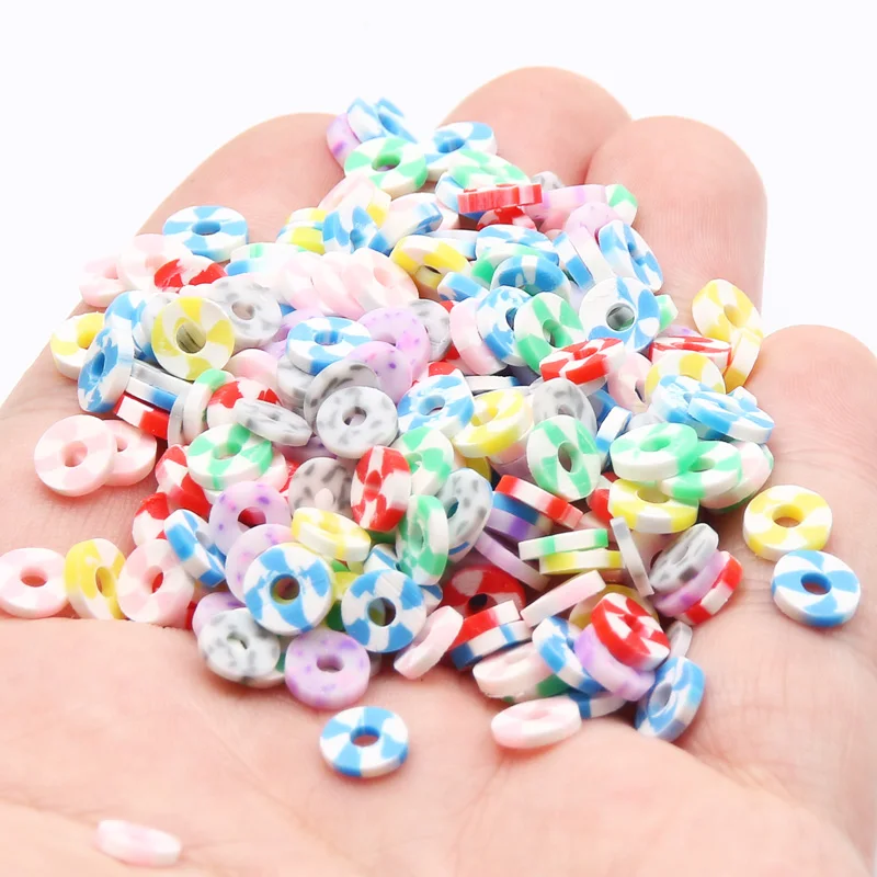 200-800pcs/lot 6mm Flat Round Polymer Clay Beads Handmade Chip Disk Loose Spacer Heishi Beads For Jewelry Making Diy Accessories