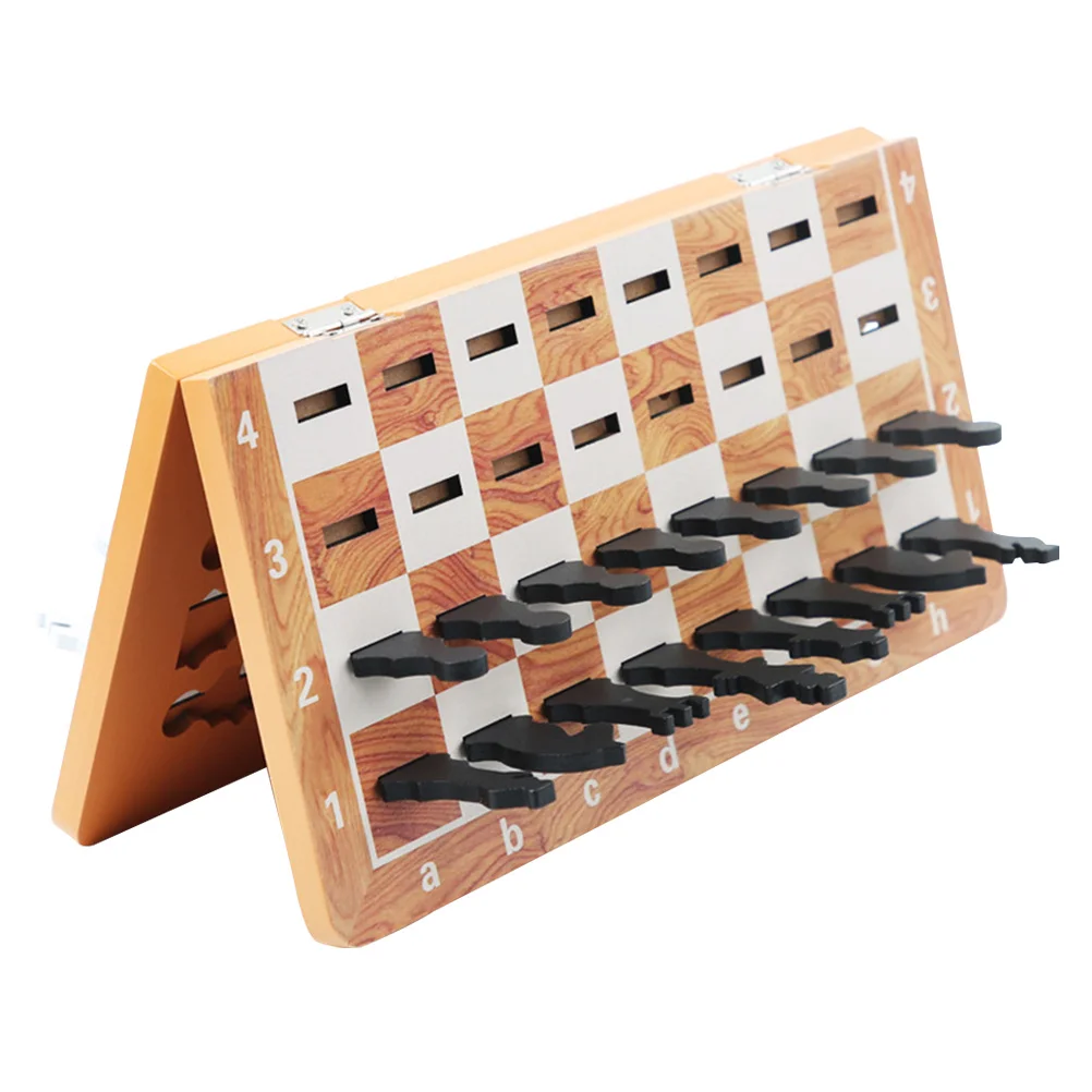 

1 Set Chess Folding International Chess Wooden West Chess Wooden Chess Plaything for Students Kids Pupils Children