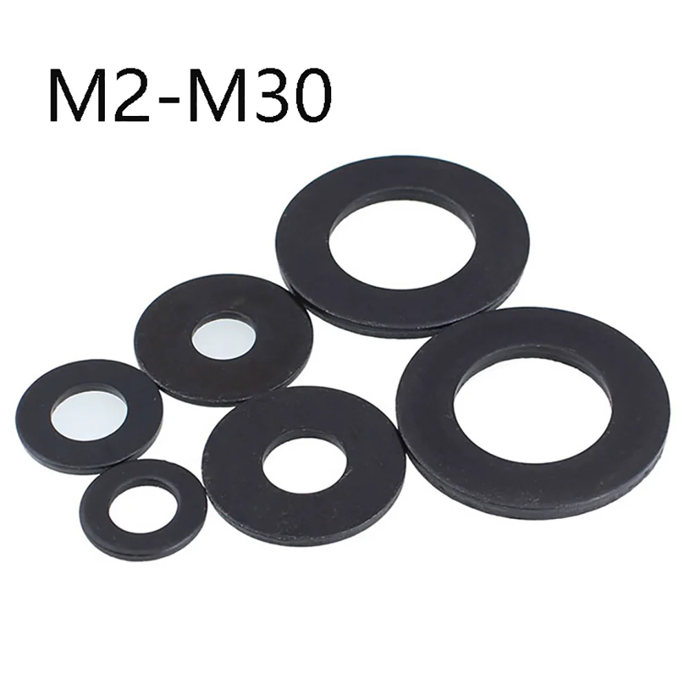 Плоская шайба из углеродистой стали класса 8 простая прокладка M2 M3 M4 M5 M6 M8 M10 M12 M14 M16