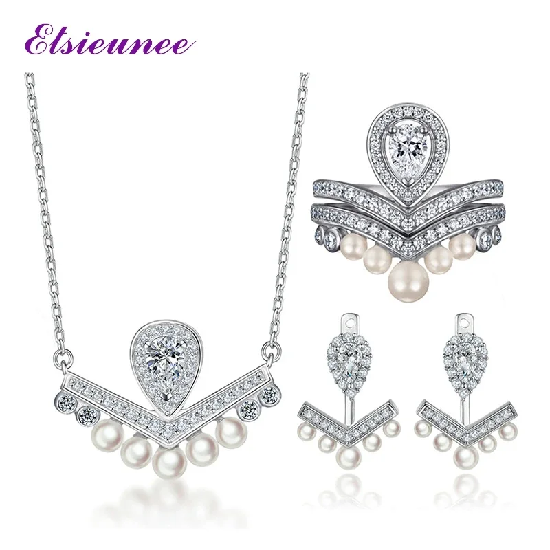 Новое модное кольцо из стерлингового серебра 925 пробы с жемчугом и