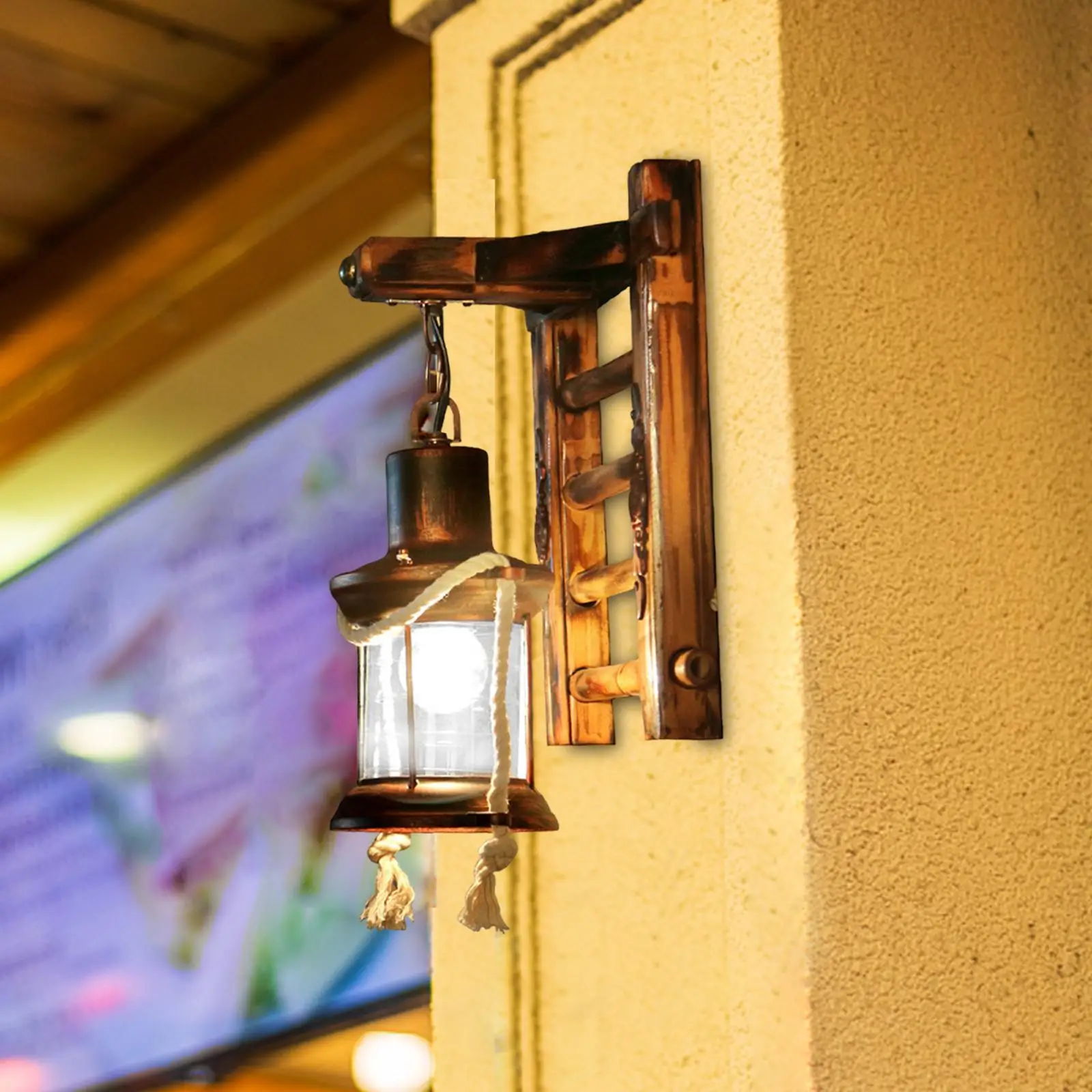 

Industrial Wall Sconce Lamp E27 Lighting Fixture Decorative Lantern Retro Light for Cafe Bathroom Indoor Bedside Decor