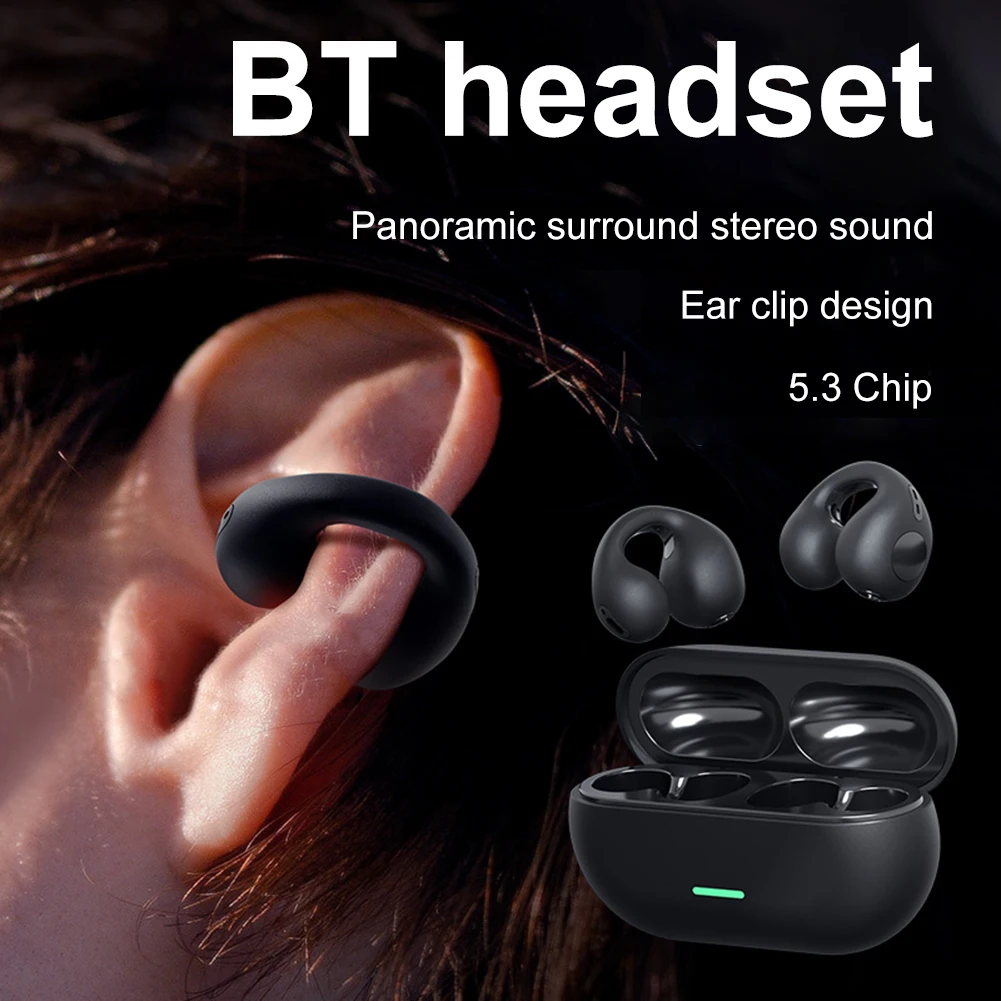 Фото Bluetooth-наушники T75 с клипсой, костной проводимостью, с микрофоном №2