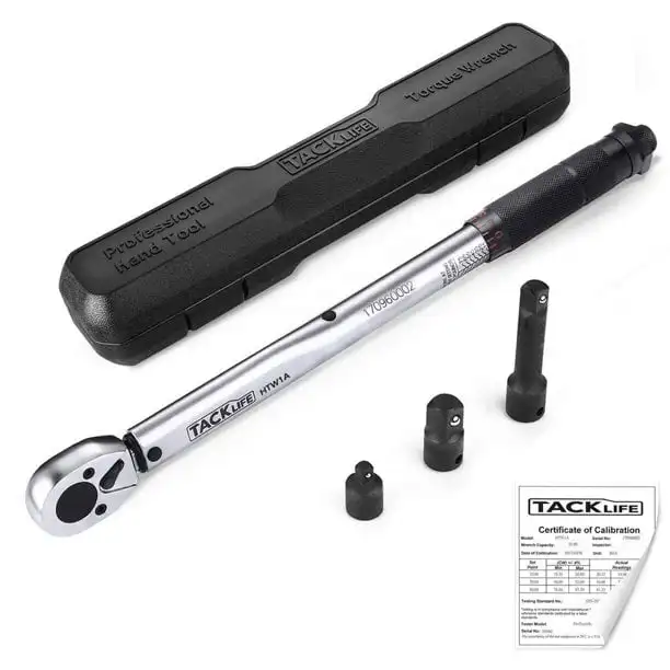 

3/8" Drive Click Torque Wrench Set, With 1/2" & 1/4" Adapters And An Extension Bar (10-80 Ft.- Lb./13.6-108.5 Nm)-HTW1ACar Repai